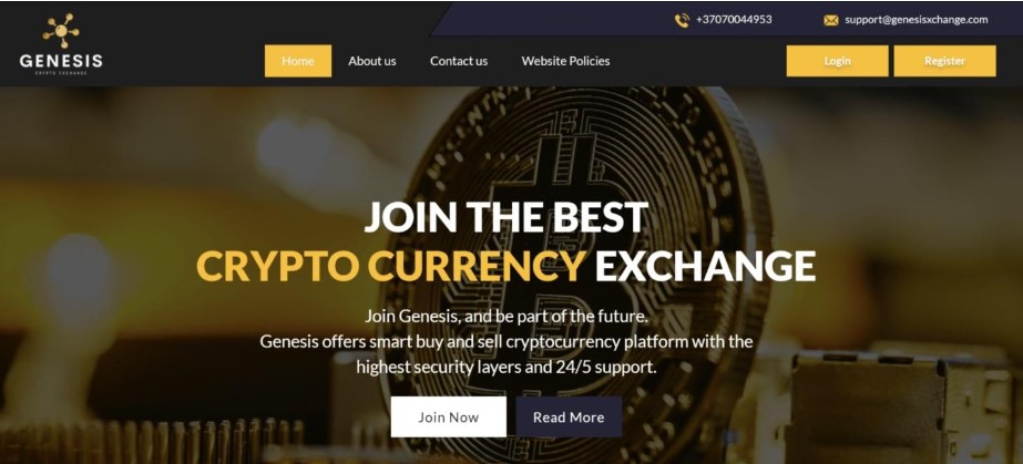 Genesis Exchange website